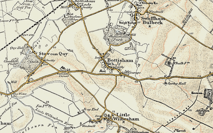 Old map of Bottisham in 1899-1901