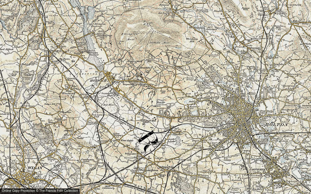 Old Map of Bottom o' th' Moor, 1903 in 1903