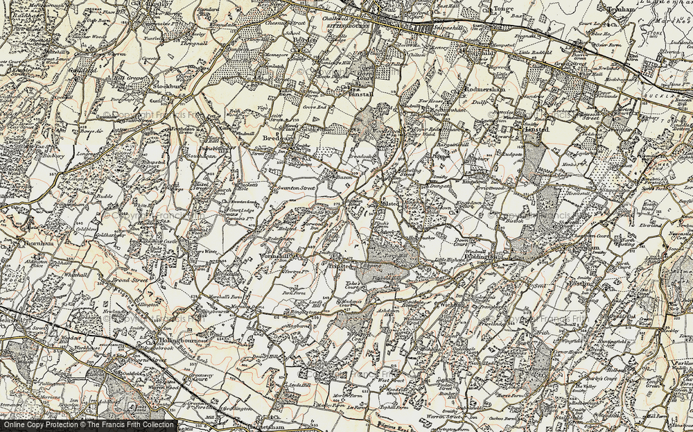 Old Map of Bottom Pond, 1897-1898 in 1897-1898