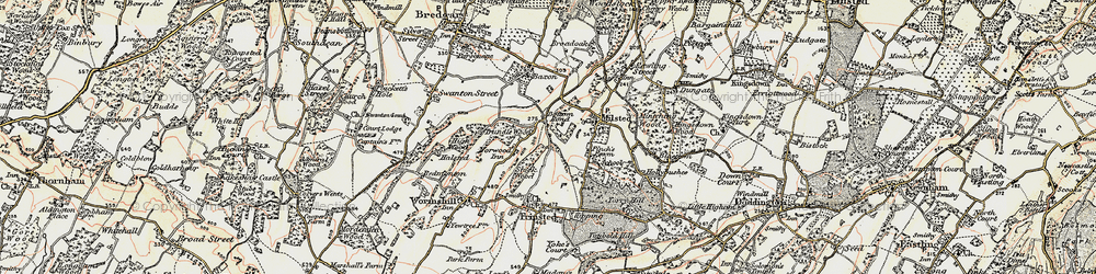 Old map of Bottom Pond in 1897-1898