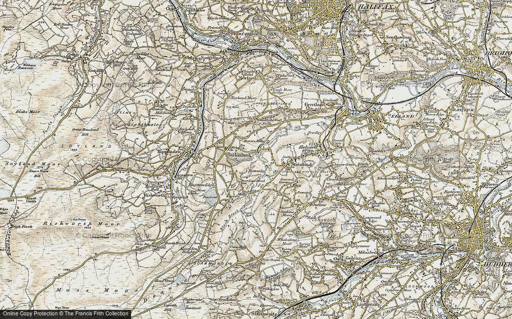 Old Map of Bottomley, 1903 in 1903
