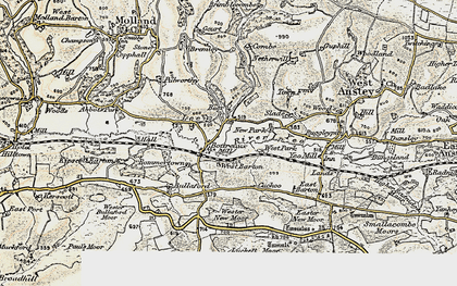 Old map of Bottreaux Mill in 1900