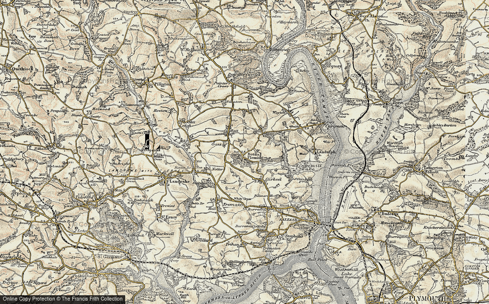 Old Map of Botusfleming, 1899-1900 in 1899-1900