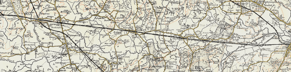 Old map of Bough Beech in 1898