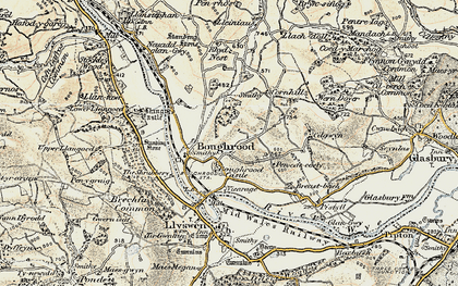 Old map of Boughrood in 1900-1902