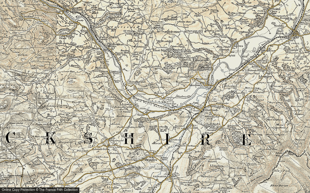 Old Map of Boughrood Brest, 1900-1902 in 1900-1902