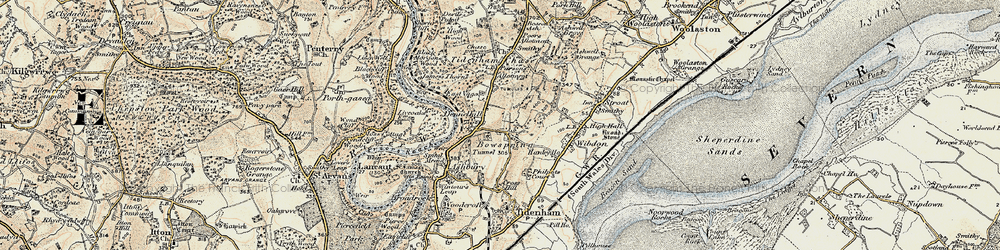 Old map of Boughspring in 1899-1900