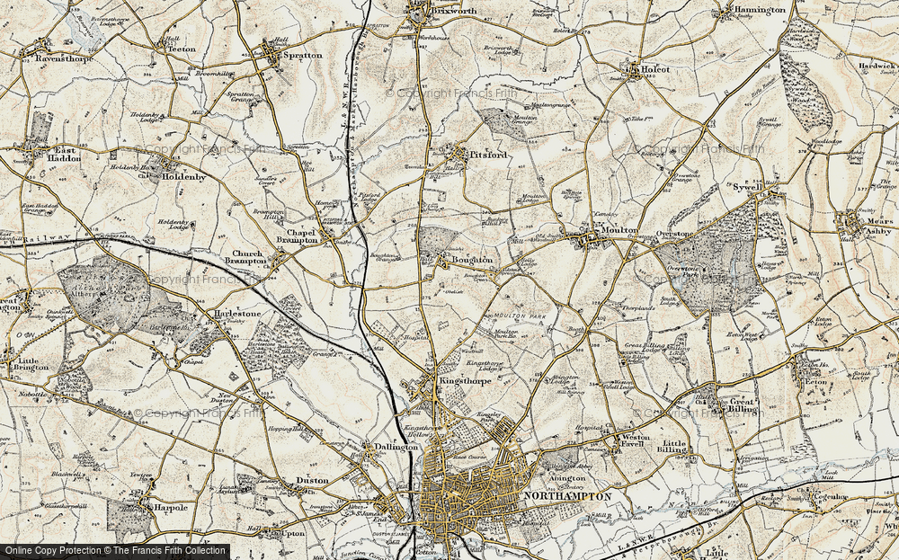 Old Map of Historic Map covering Boughton Green in 1898-1901