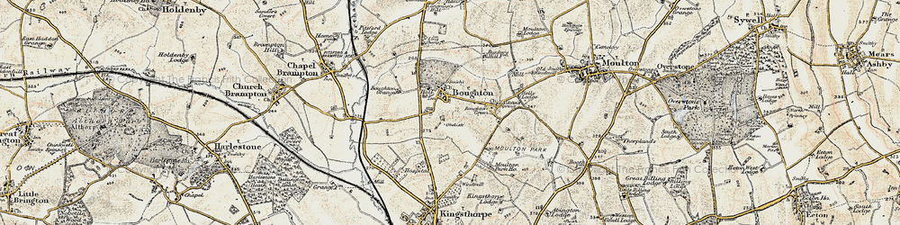 Old map of Boughton in 1898-1901