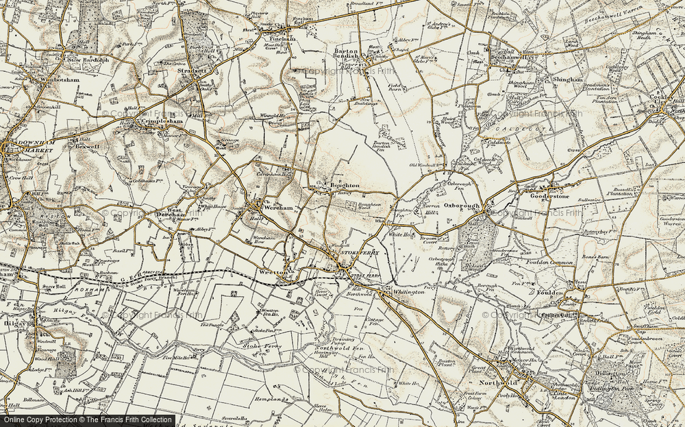 Old Map of Boughton, 1901 in 1901