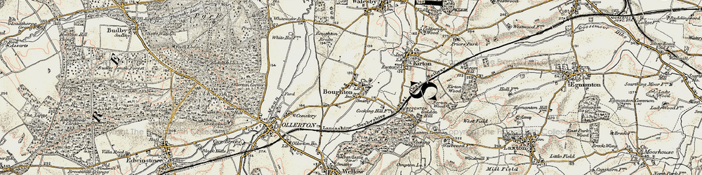 Old map of Boughton in 1902-1903