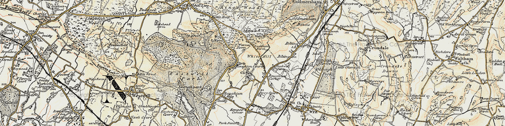 Old map of Boughton Aluph in 1897-1898
