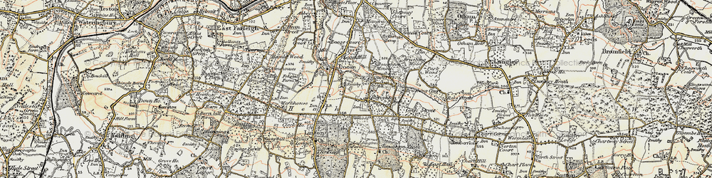 Old map of Boughton Green in 1897-1898
