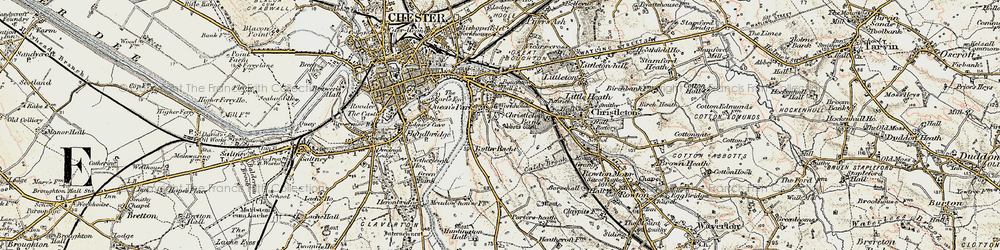 Old map of Boughton Heath in 1902-1903
