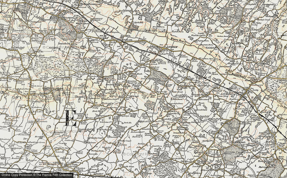 Old Map of Boughton Malherbe, 1897-1898 in 1897-1898