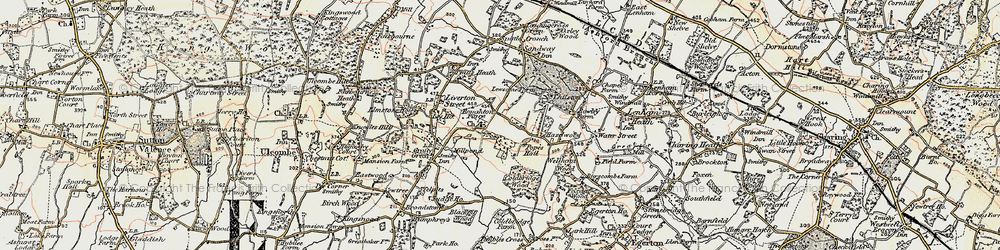 Old map of Boughton Malherbe in 1897-1898