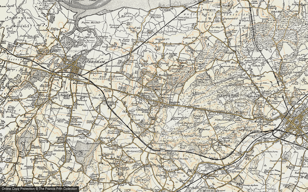 Old Map of Historic Map covering Bushey Close in 1897-1898