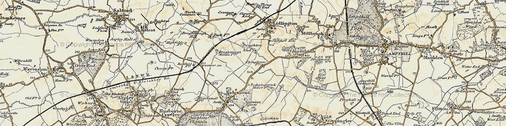 Old map of Bougton End in 1898-1901