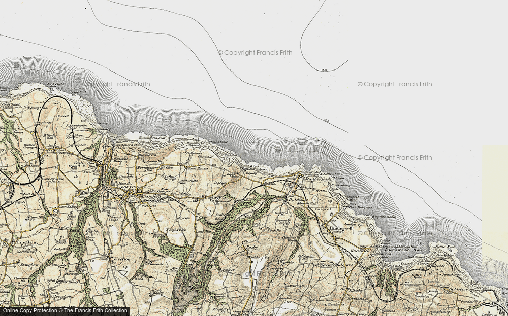 Old Map of Historic Map covering Bias Scar in 1903-1904