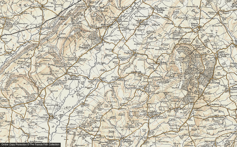 Old Map of Historic Map covering Wynett Coppice in 1901-1902