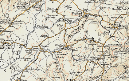 Old map of Bouldon in 1901-1902