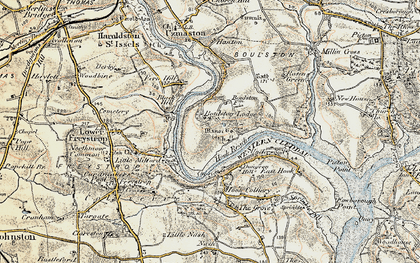 Old map of Hook Reach in 1901-1912