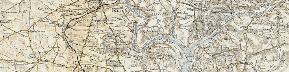 Old map of Hook Reach in 1901-1912