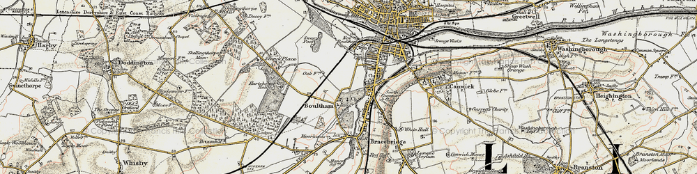 Old map of Boultham in 1902-1903