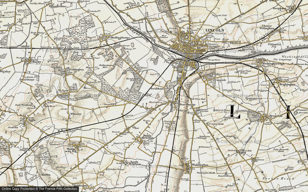 Old Map of Boultham Moor, 1902-1903 in 1902-1903