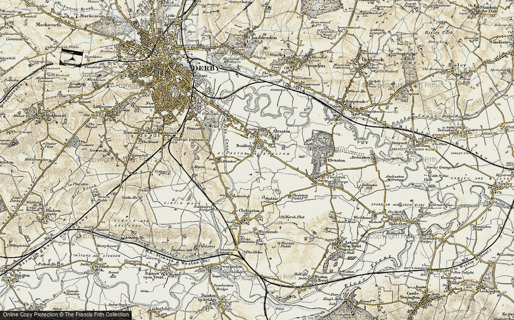 Old Map of Boulton Moor, 1902-1903 in 1902-1903