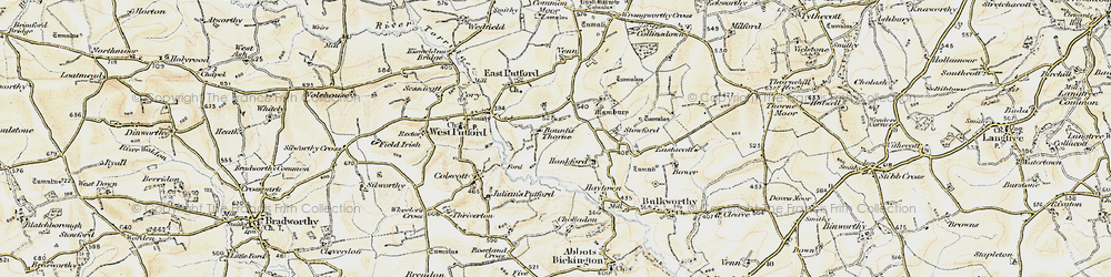 Old map of Bountis Thorne in 1900