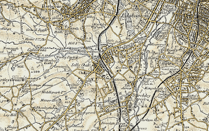 Old map of Bournbrook in 1901-1902