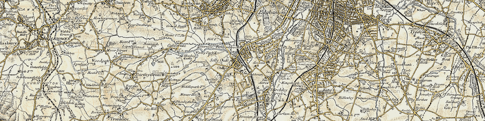 Old map of Bournbrook in 1901-1902