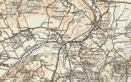 Old map of Bourne End in 1897-1898
