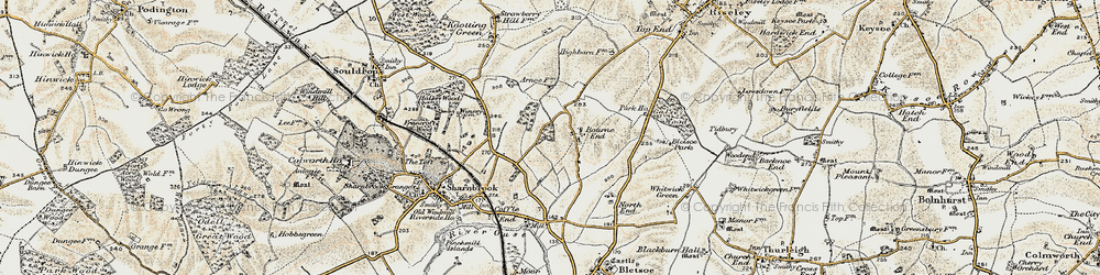 Old map of Bourne End in 1898-1901