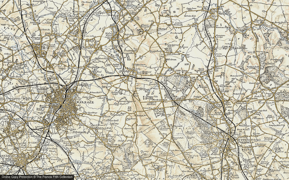 Old Map of Bourne Vale, 1902 in 1902