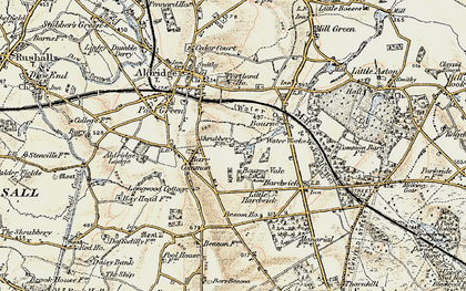 Old map of Barr Beacon in 1902