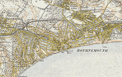 Old map of Bournemouth in 1899-1909