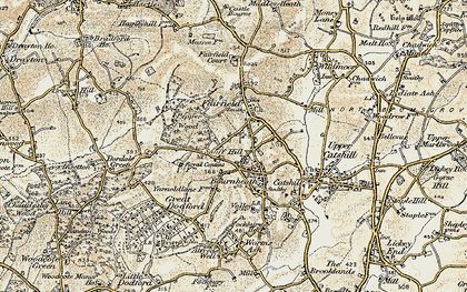 Old map of Bournheath in 1901-1902