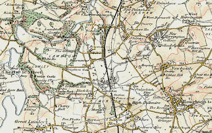 Old map of Bournmoor in 1901-1904