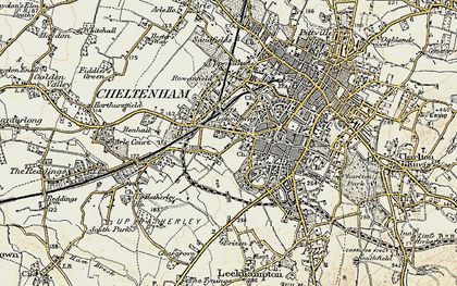Old map of Bournside in 1898-1900