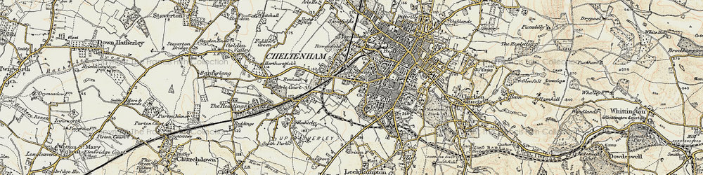 Old map of Bournside in 1898-1900