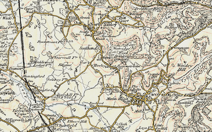 Old map of Bournstream in 1898-1900