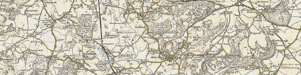 Old map of Bournstream in 1898-1900