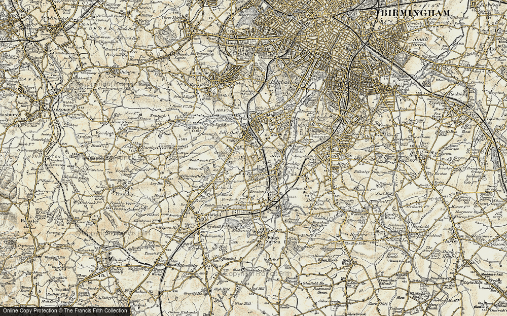 Old Map of Bournville, 1901-1902 in 1901-1902