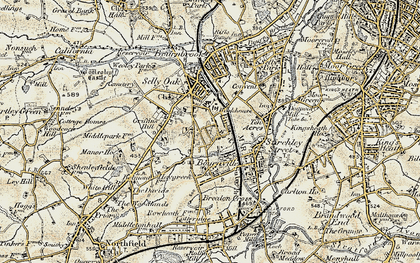 Old map of Bournville in 1901-1902