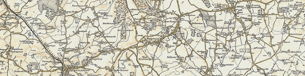 Old map of Bourton in 1897-1899
