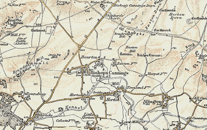 Old map of Bourton in 1898-1899