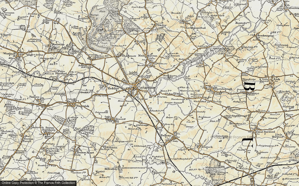 Old Map of Bourton, 1898 in 1898
