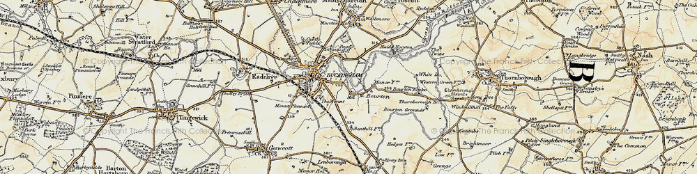 Old map of Bourton in 1898